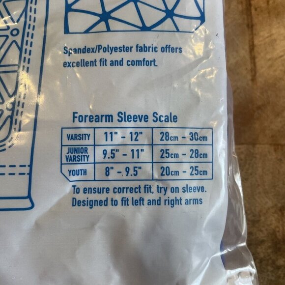 Champro Tri-Flex Compression Fit Padded Forearm Sleeves, All-Sports Blue Varsity - Picture 6 of 9